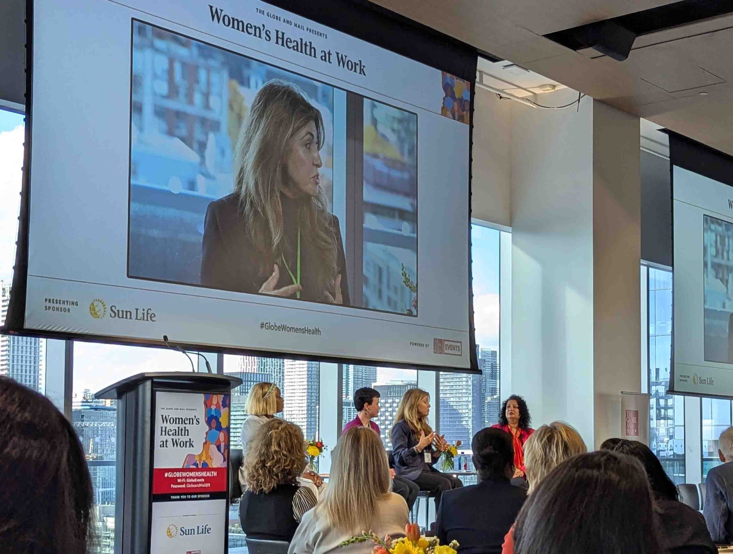 Janet Ko and other panelists speak at the Women's Health at Work event