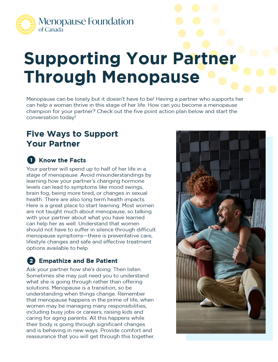 Screenshot of Supporting Your Partner handout